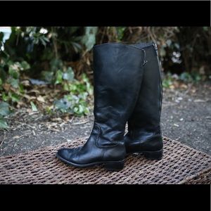 SOLD Franco Sarto Black Leather Knee Boot